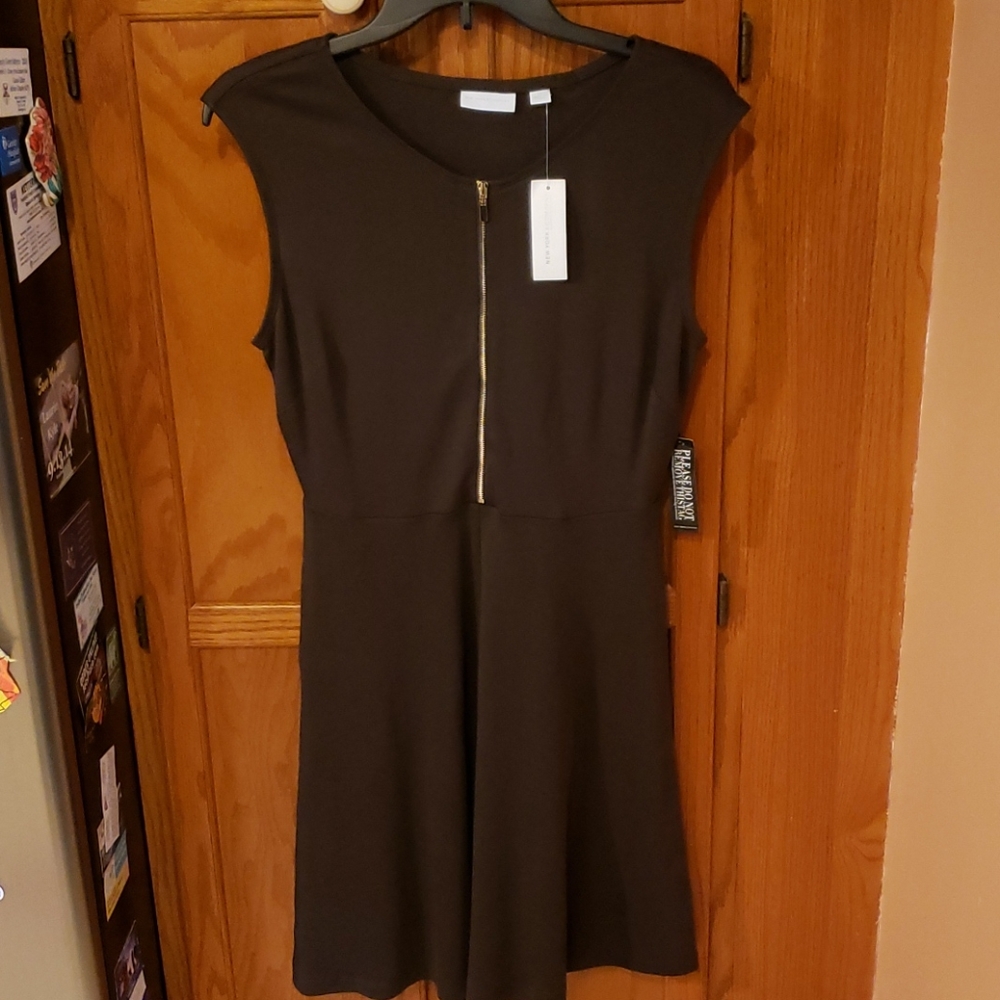 Simple & stylish chocolate brown knee length dress